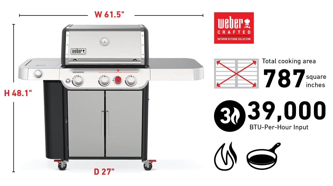 Weber – Genesis S-435 Propane Gas Grill – Stainless Steel (4 burners)
