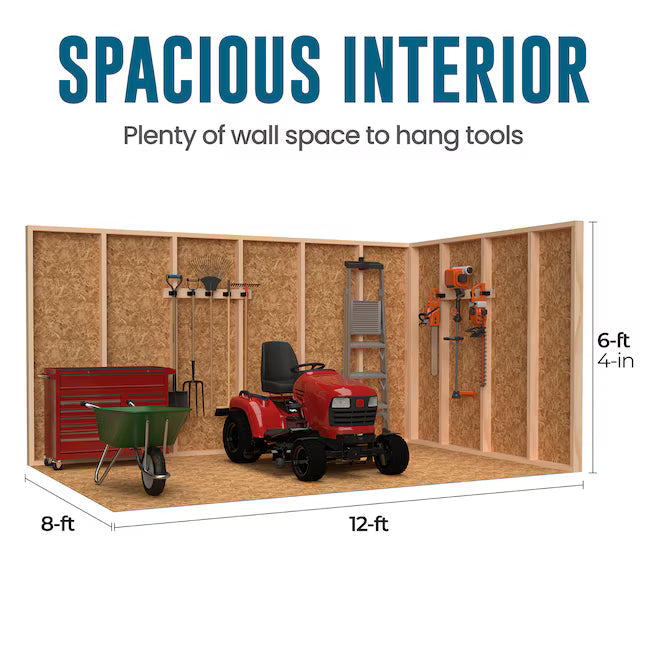 Heartland Coronado 12' x 8' Gable Engineered Storage Shed with Floor Durable Outdoor Wood Building