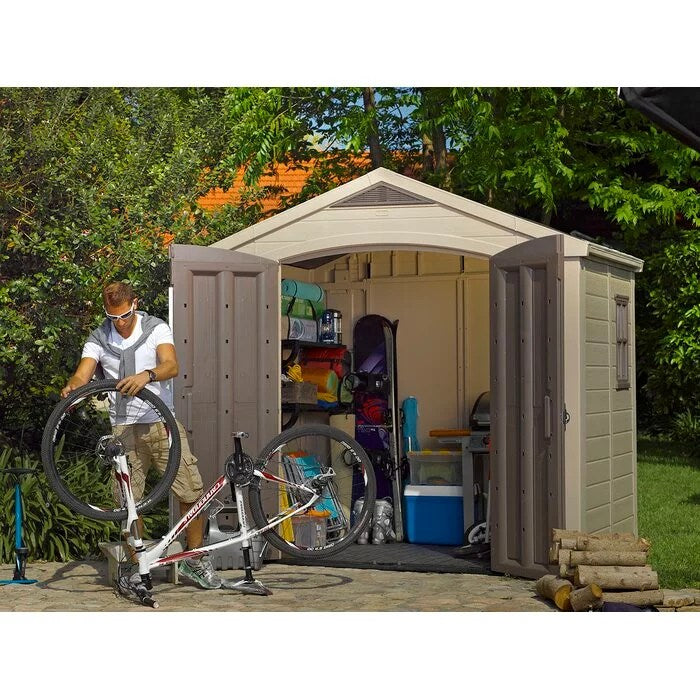Factor 8 ft. W x 6 ft. D Plastic Storage Shed
