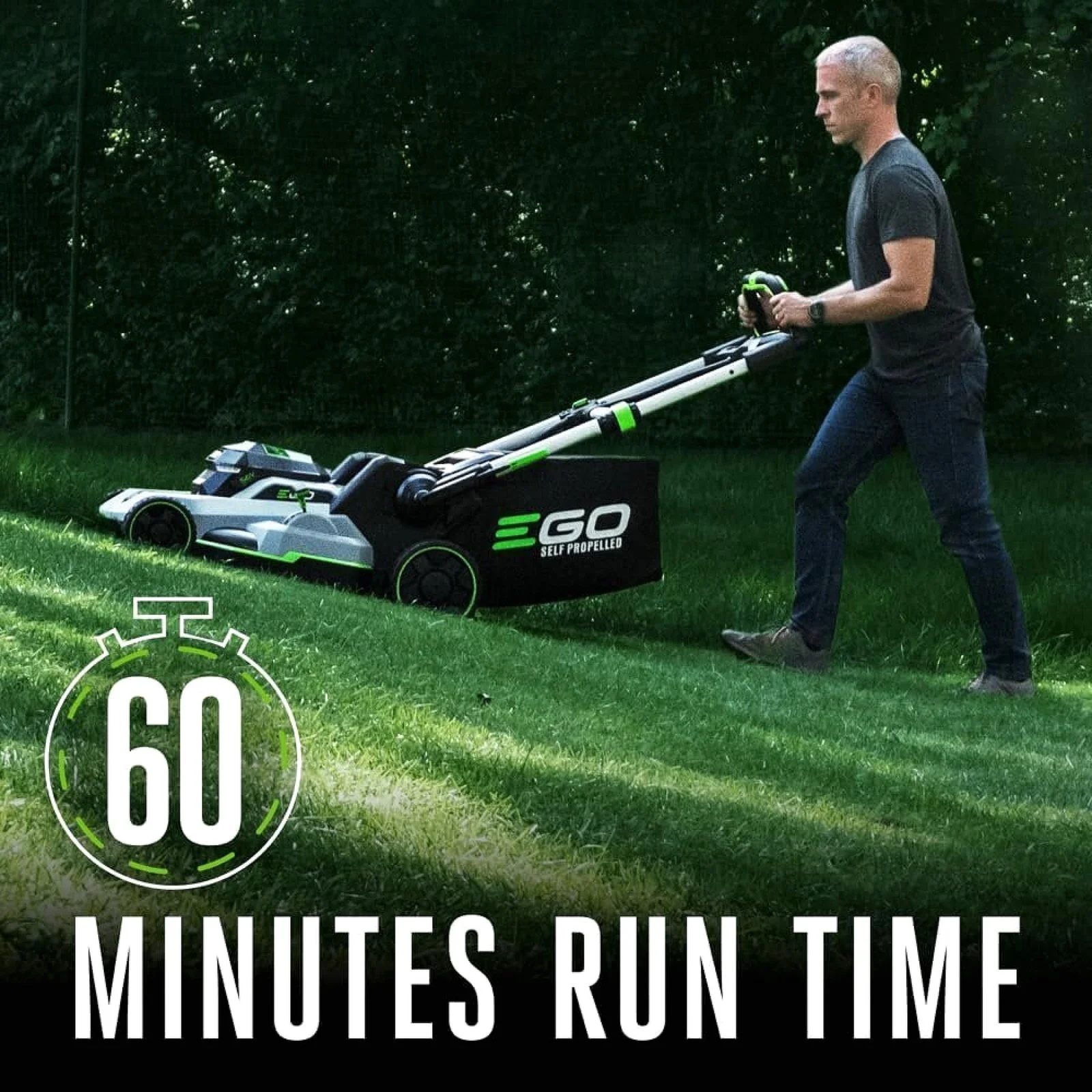 EGO POWER+ 21-Inch 56V Self-Propelled Electric Lawn Mower with Touch Drive, 4.0Ah & 6.0Ah Batteries, and Charger