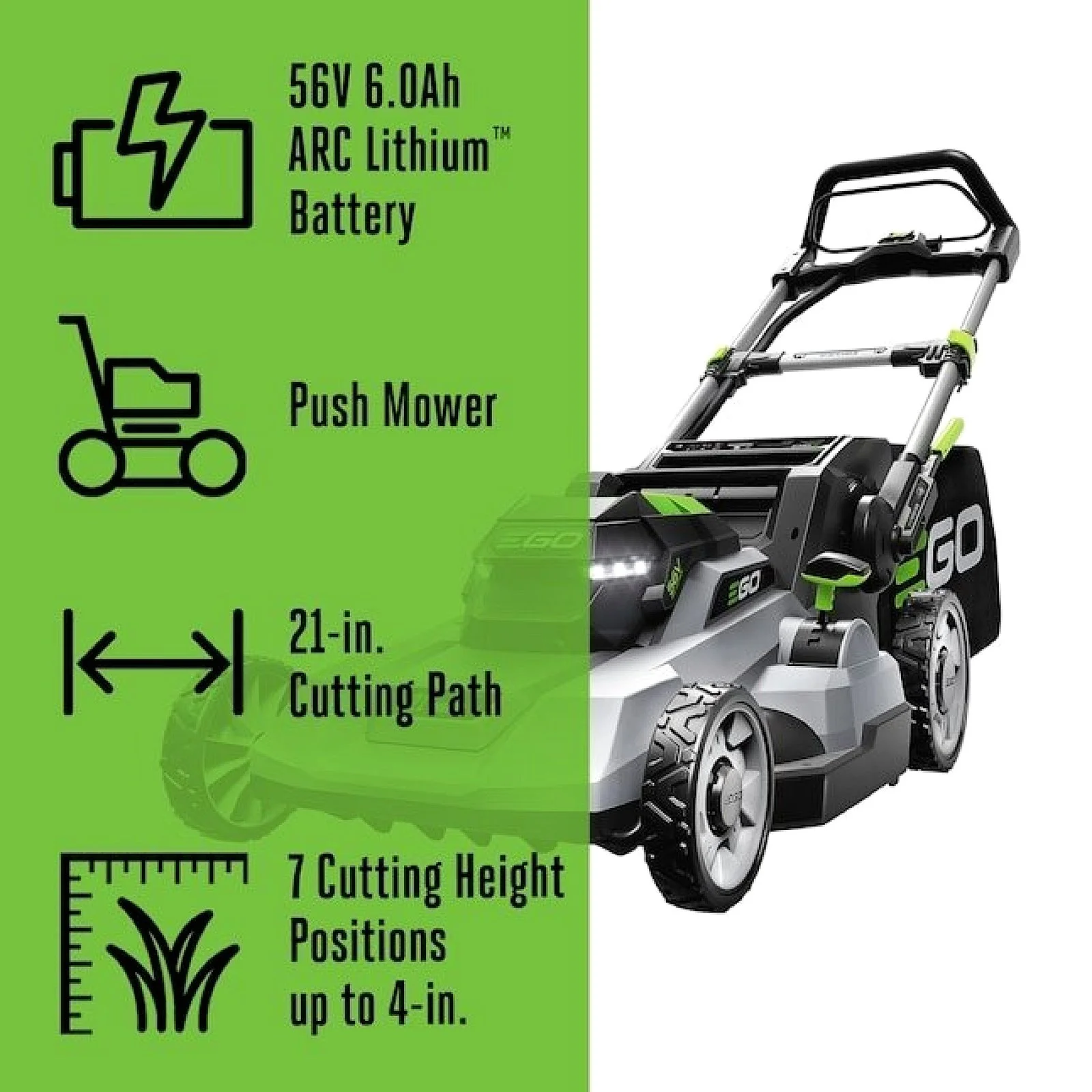 EGO Power+ LM2114 21-Inch 56V Brushless Push Lawn Mower Kit