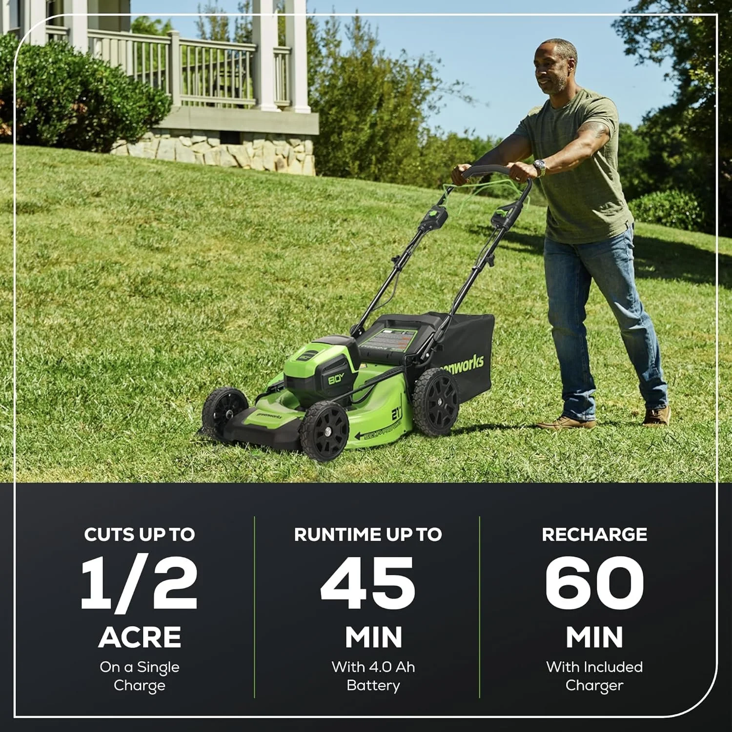 Greenworks 80V 21" Cordless Self-Propelled Lawn Mowers