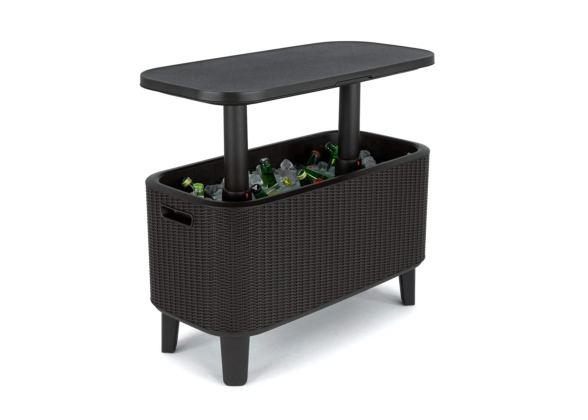 Keter Bevy Bar 2-in-1 Pop-Up Outdoor Cocktail Table & 15.85 Gallon Cooler, Anthracite Grey