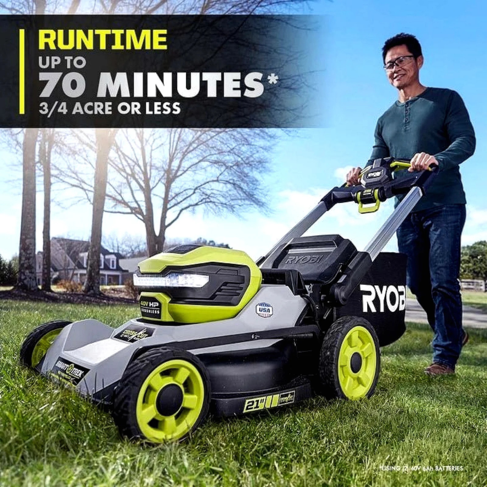 RYOBI 40V HP Brushless 21" Self-Propelled Multi-Blade Lawn Mower Kit