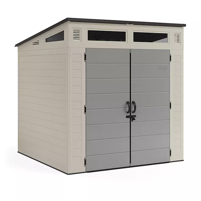 Suncast Modernist 7 x 7 ft. Resin Outdoor Storage Shed, Model BMS7780