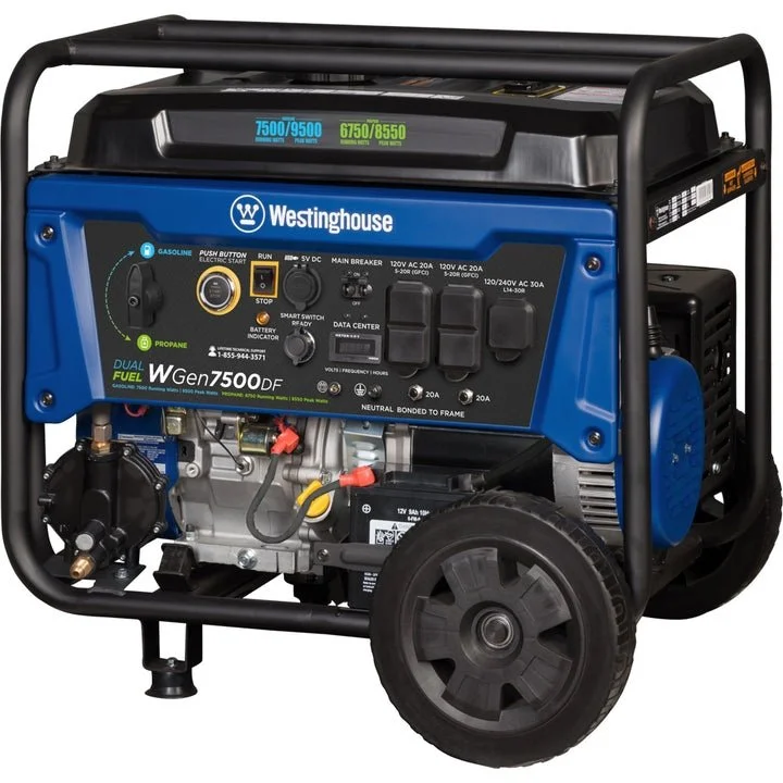 Westinghouse WGen7500DF Dual Fuel Portable Generators